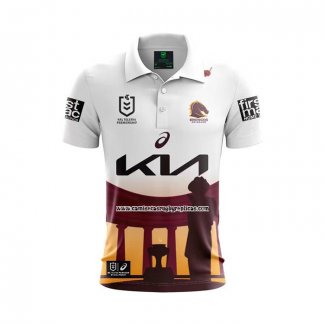 Camiseta Polo Brisbane Broncos Rugby 2024 ANZAC